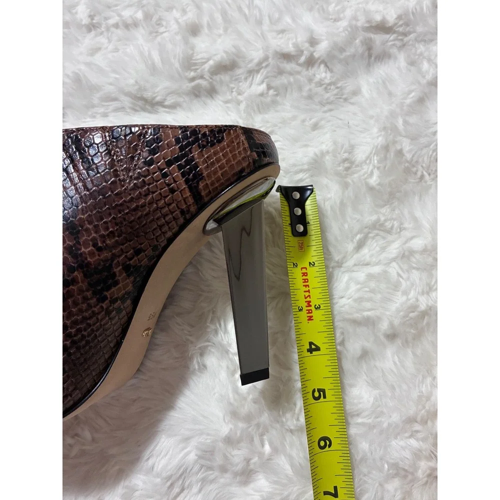 Michael Kors Brown Snakeskin Leather Mules Pointed Toe 9.5M NWT $179
